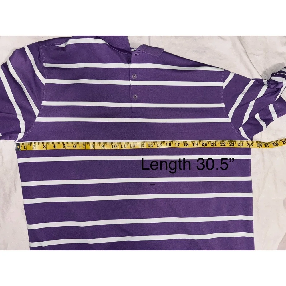 Nike Golf Dri-fit purple white stripe short sleeve‎ polo XL 400771-525